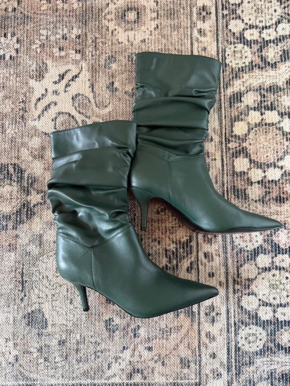 Forest Green Slouchy Boots